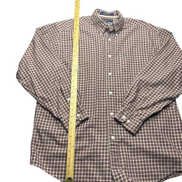 Vintage Tommy Hilfiger Golf Brown Plaid Mens M Button Up Shirt 2000 Preppy - Picture 6 of 8
